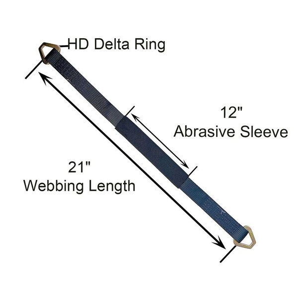 2 X 21 Axle Straps W/ Sleeve & D Rings WLL: 3, 333 Lbs. , PK4